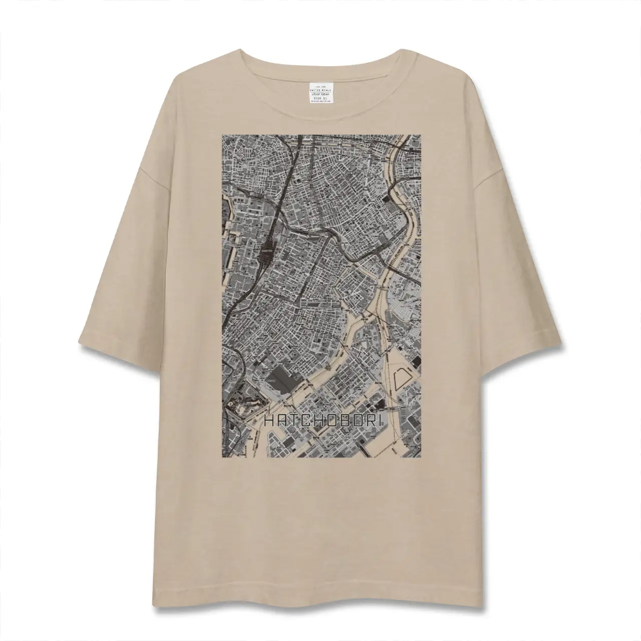 【八丁堀(東京都)】地図柄ビッグシルエットTシャツ