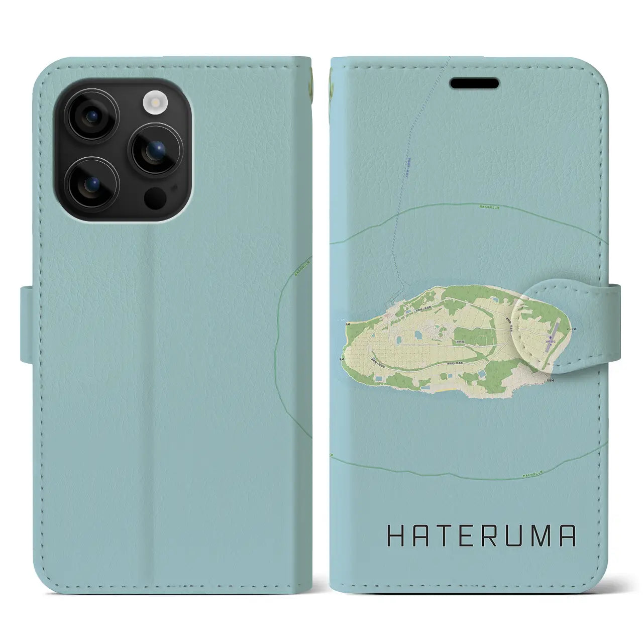 【波照間(沖縄県)】地図柄iPhoneケース(手帳タイプ)ナチュラル・iPhone 16 用