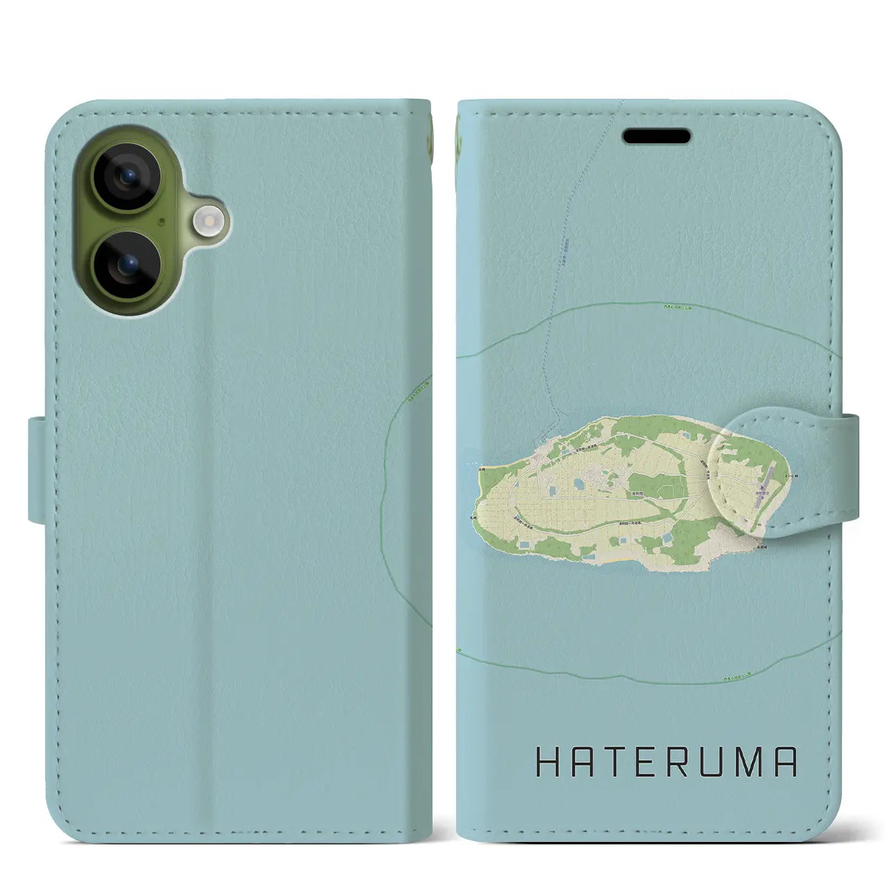 【波照間(沖縄県)】地図柄iPhoneケース(手帳タイプ)ナチュラル・iPhone 17 Pro Max 用