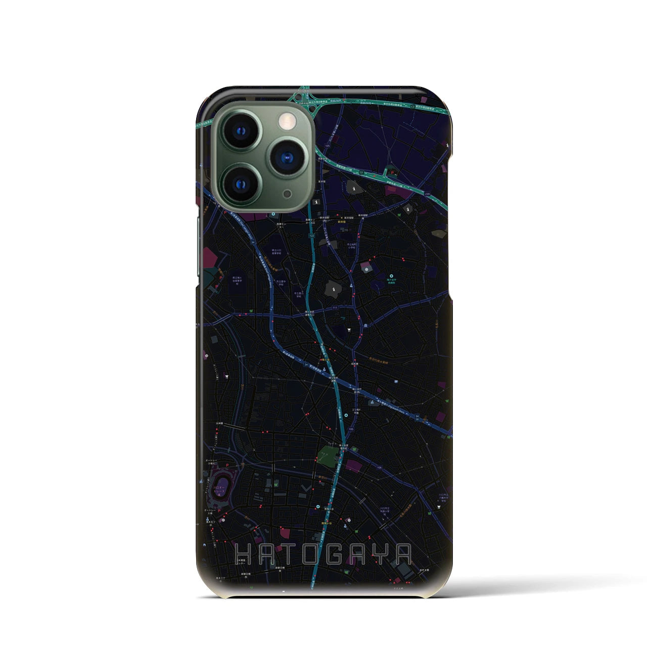 【鳩ヶ谷(埼玉県)】地図柄iPhoneケース(バックカバータイプ)