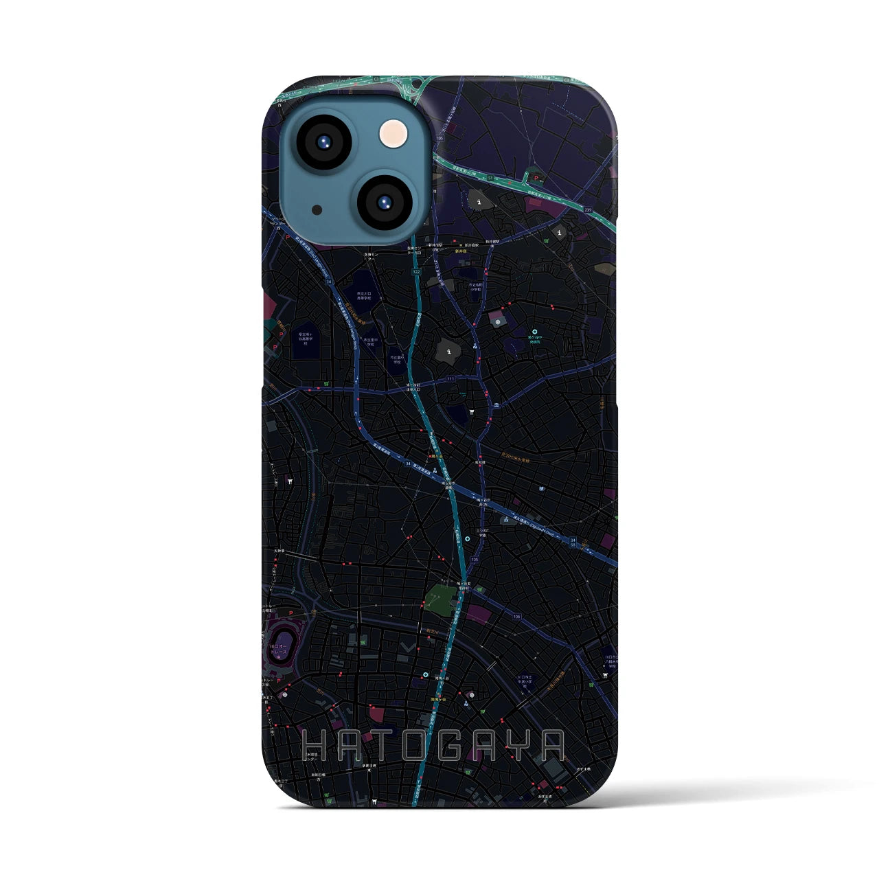 【鳩ヶ谷(埼玉県)】地図柄iPhoneケース(バックカバータイプ)