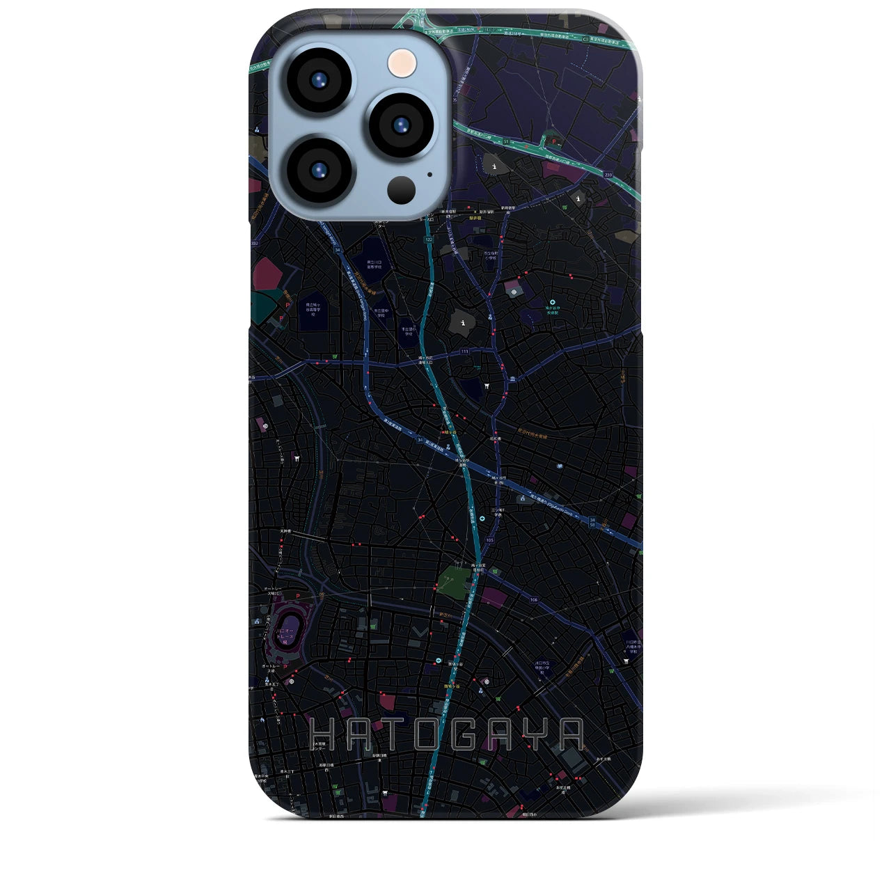 【鳩ヶ谷(埼玉県)】地図柄iPhoneケース(バックカバータイプ)