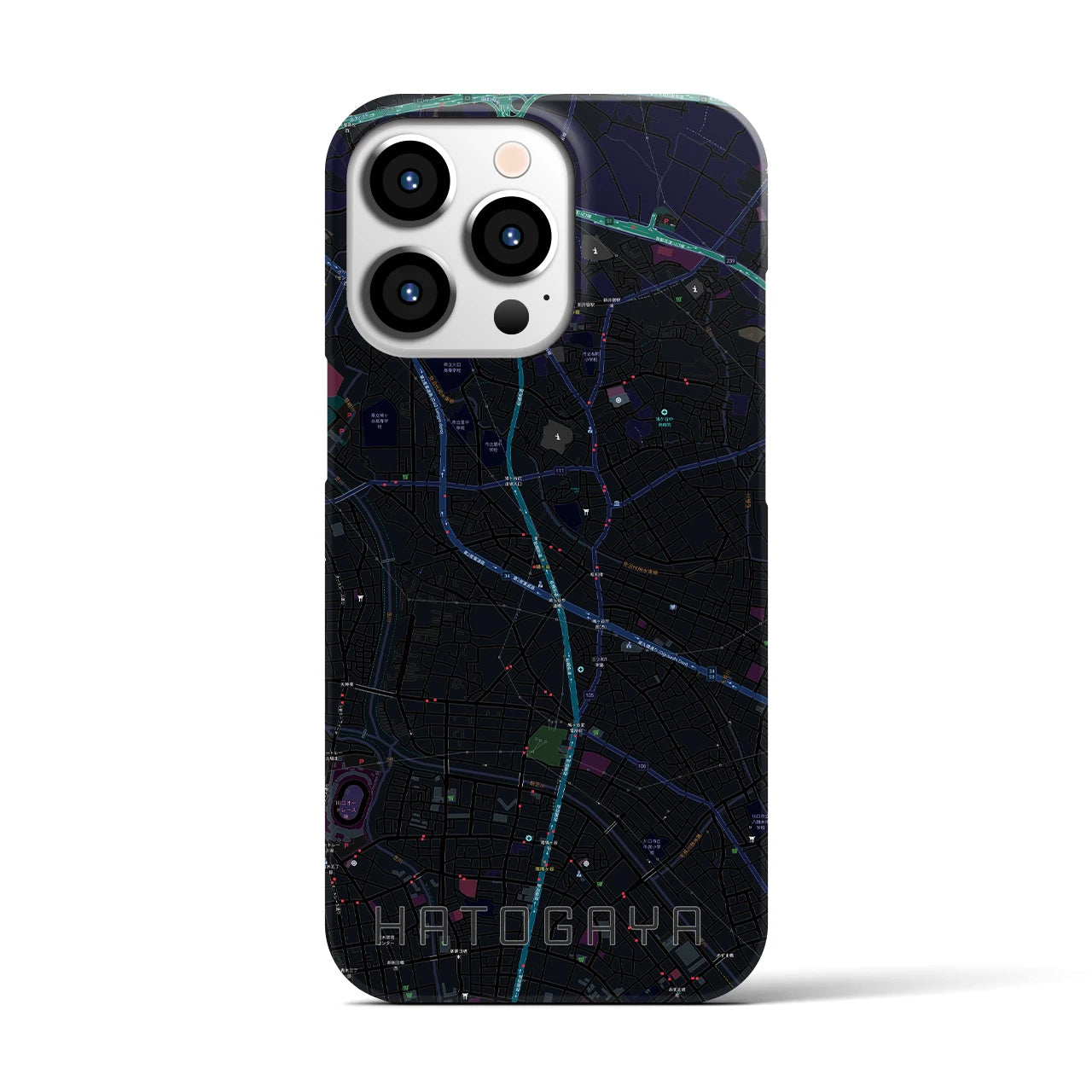 【鳩ヶ谷(埼玉県)】地図柄iPhoneケース(バックカバータイプ)