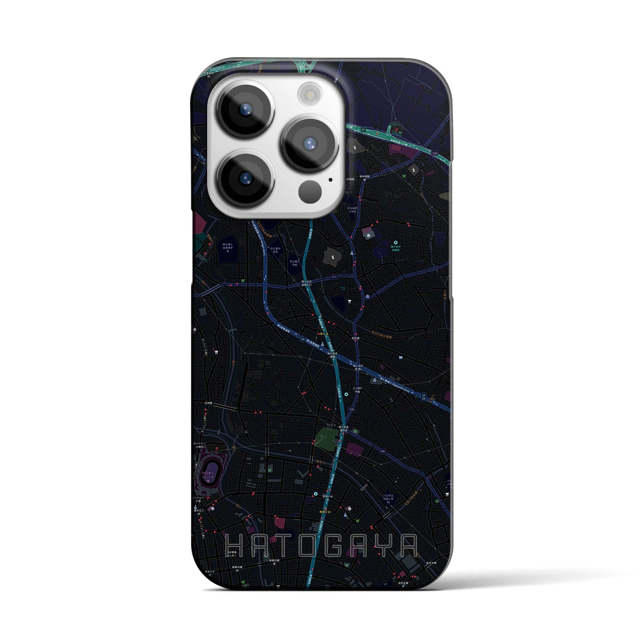 【鳩ヶ谷(埼玉県)】地図柄iPhoneケース(バックカバータイプ)