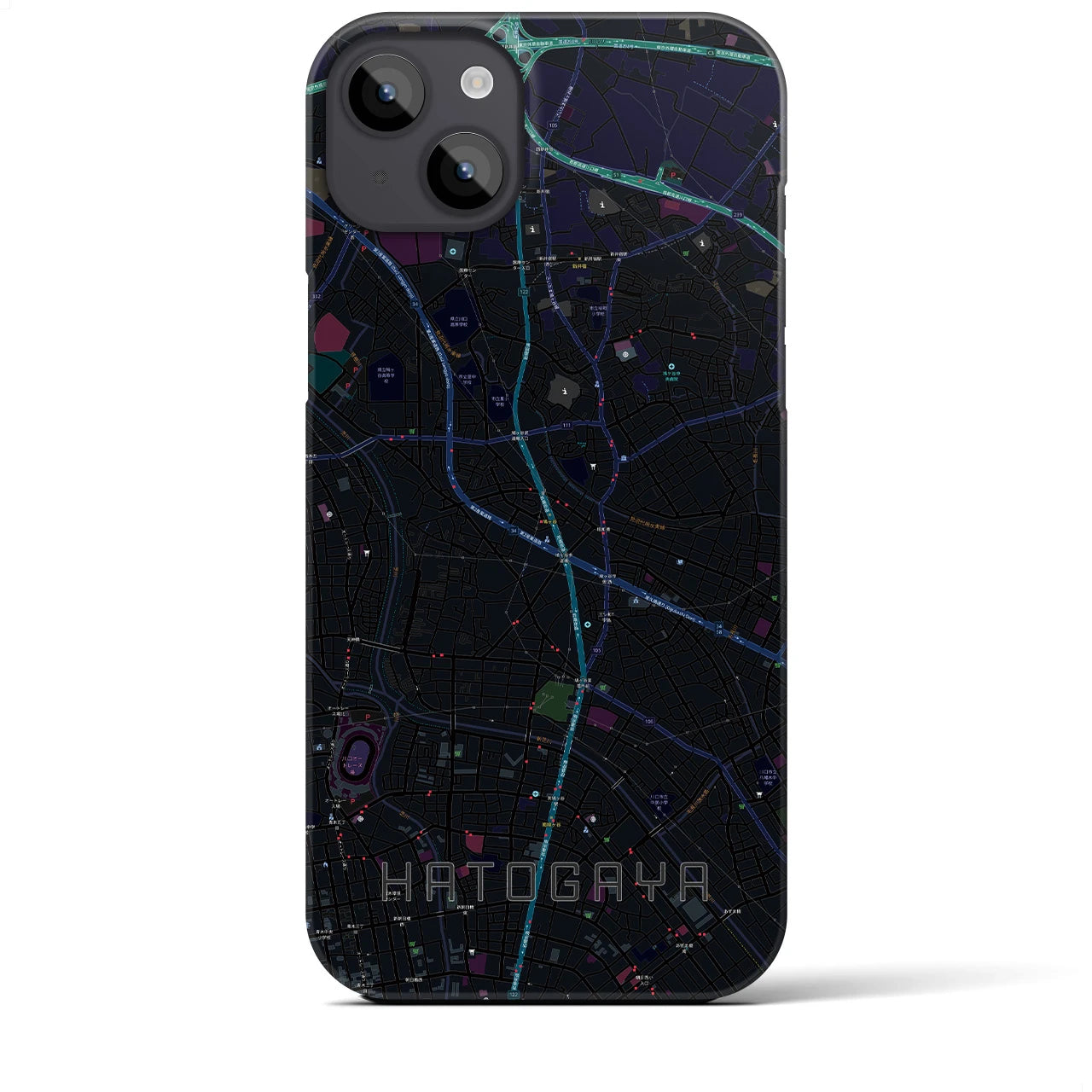 【鳩ヶ谷(埼玉県)】地図柄iPhoneケース(バックカバータイプ)