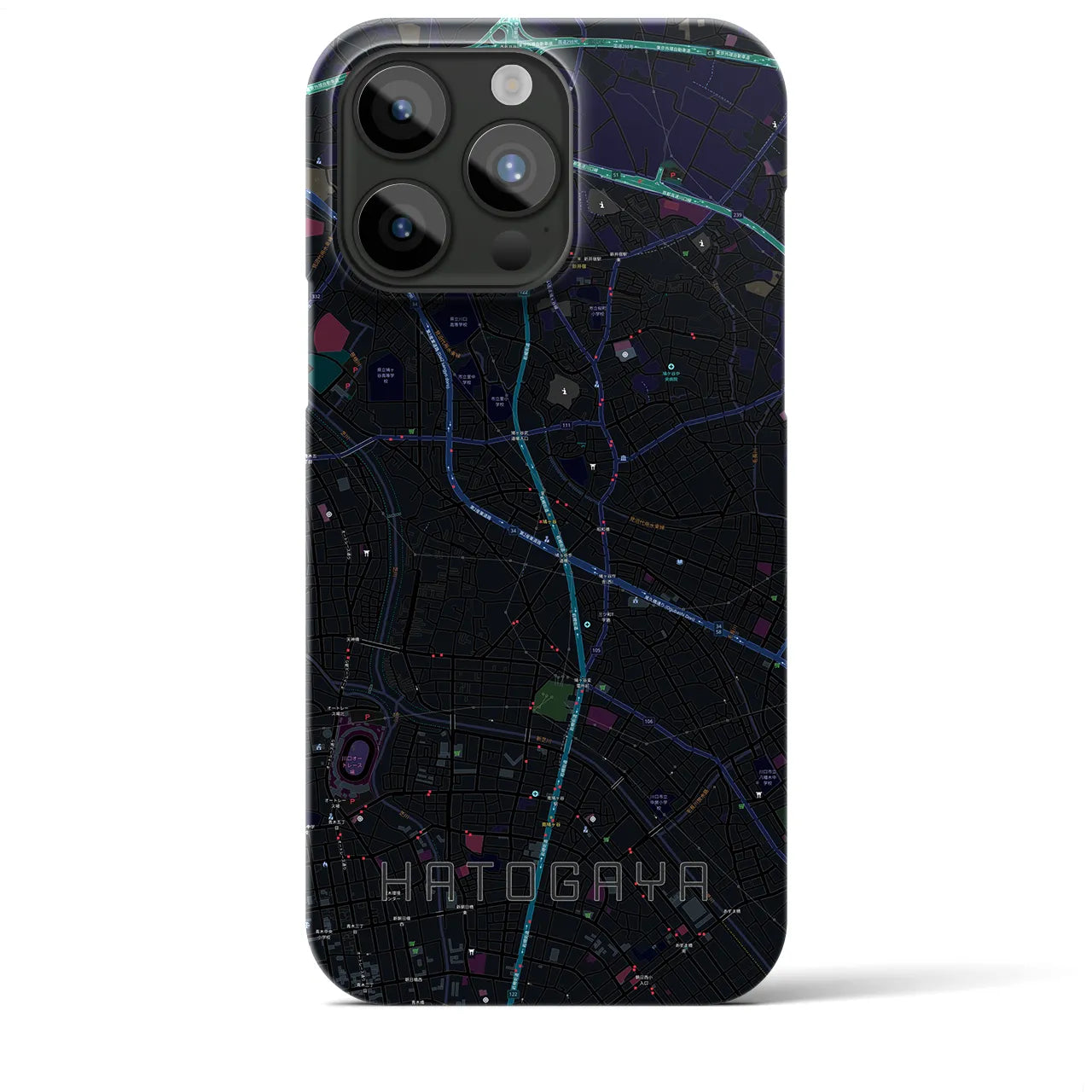 【鳩ヶ谷(埼玉県)】地図柄iPhoneケース(バックカバータイプ)