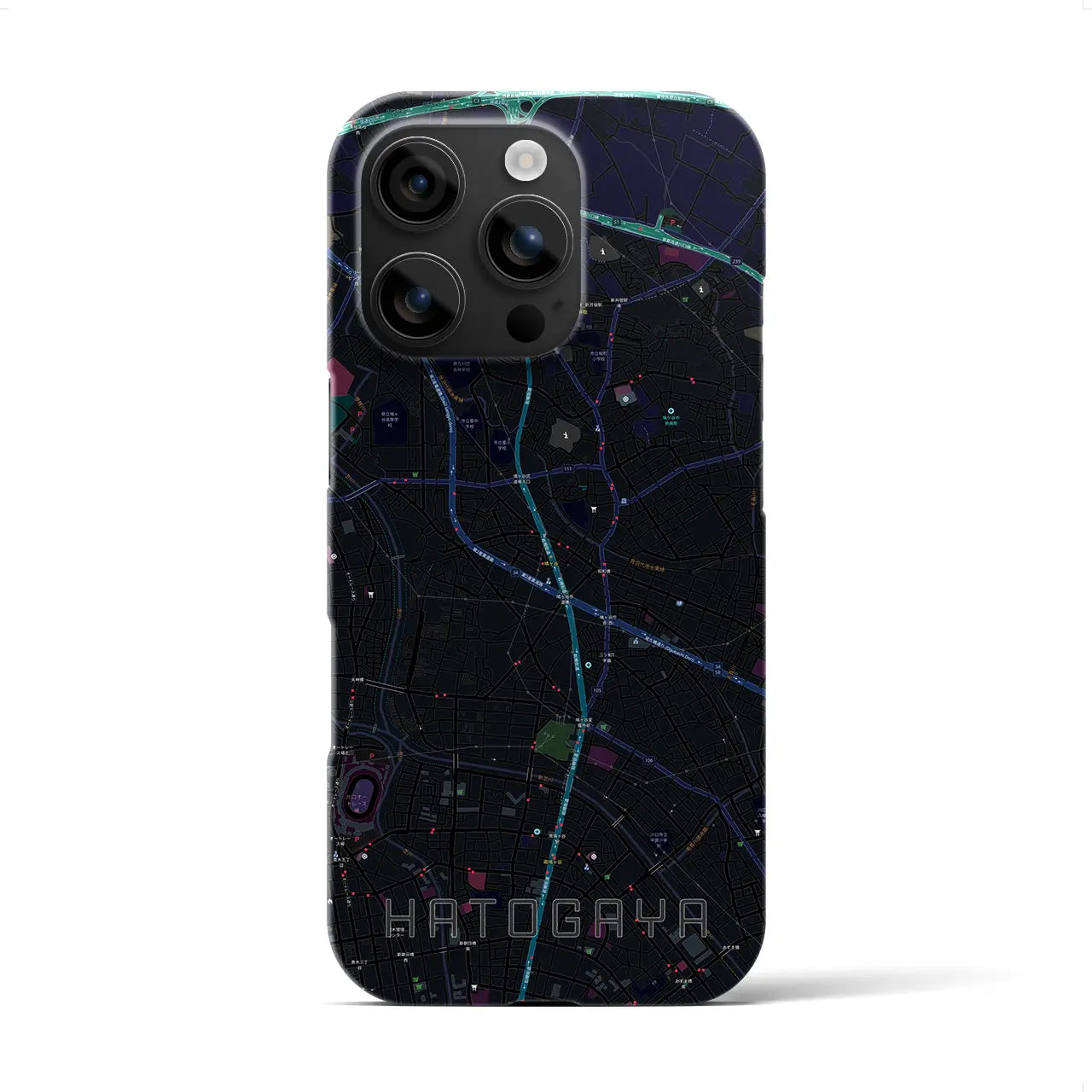 【鳩ヶ谷(埼玉県)】地図柄iPhoneケース(バックカバータイプ)