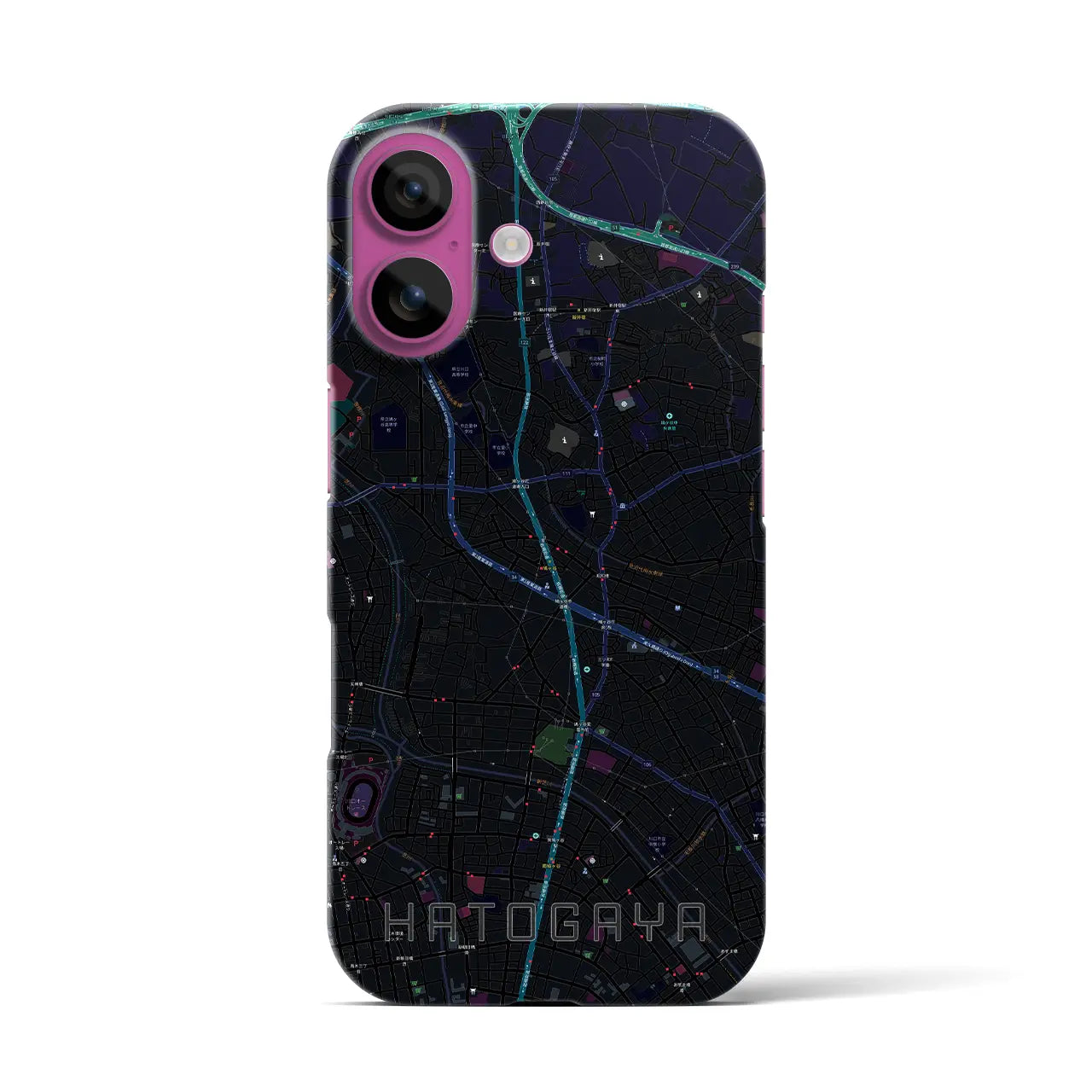 【鳩ヶ谷(埼玉県)】地図柄iPhoneケース(バックカバータイプ)