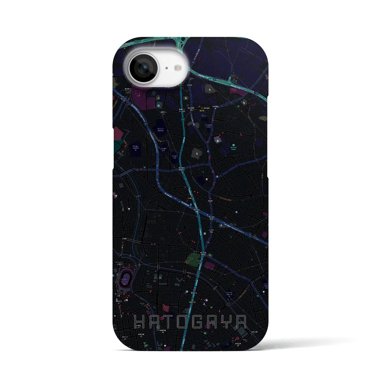 【鳩ヶ谷(埼玉県)】地図柄iPhoneケース(バックカバータイプ)