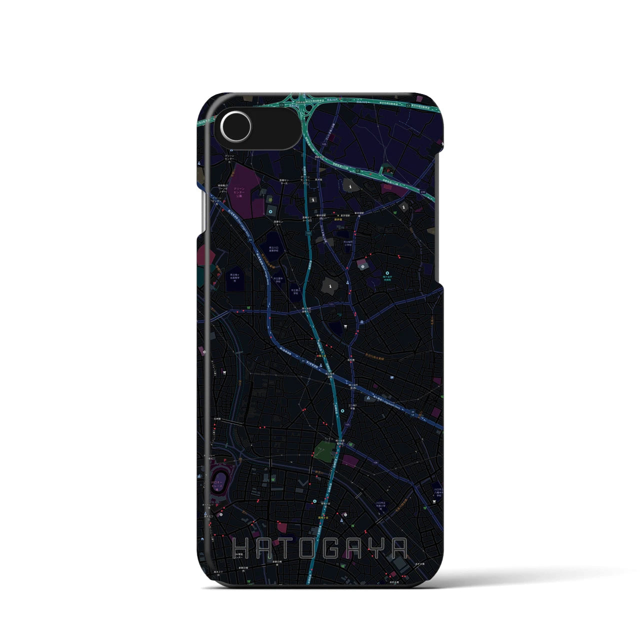 【鳩ヶ谷(埼玉県)】地図柄iPhoneケース(バックカバータイプ)