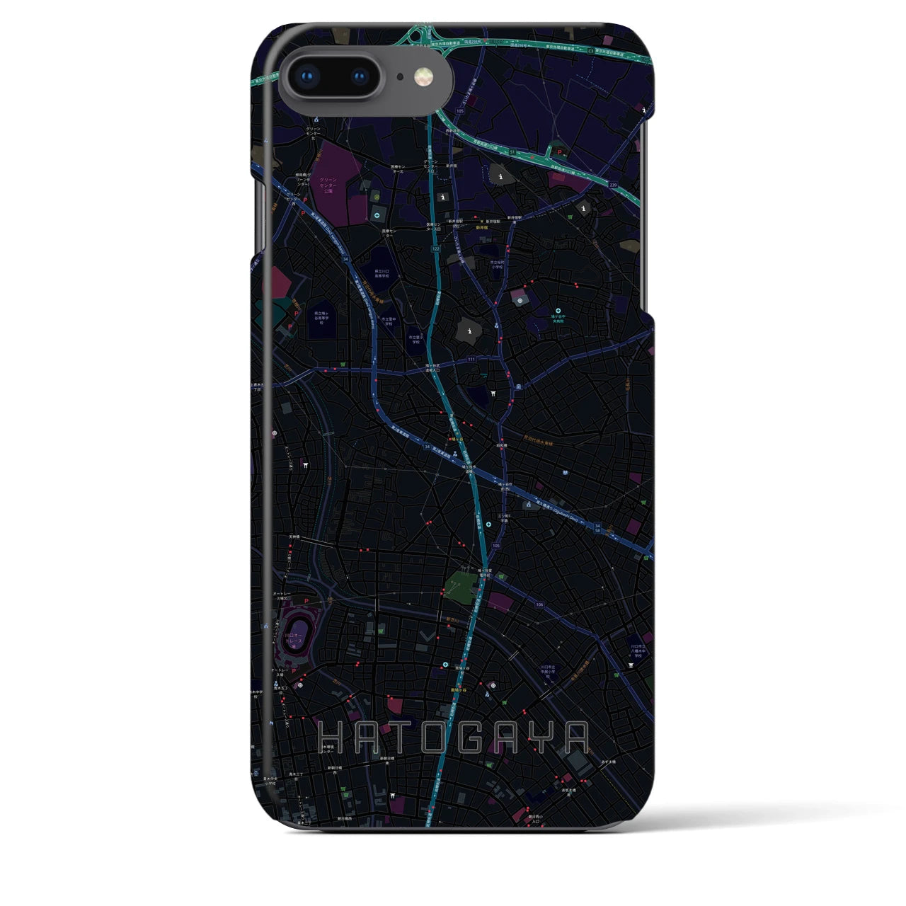 【鳩ヶ谷(埼玉県)】地図柄iPhoneケース(バックカバータイプ)