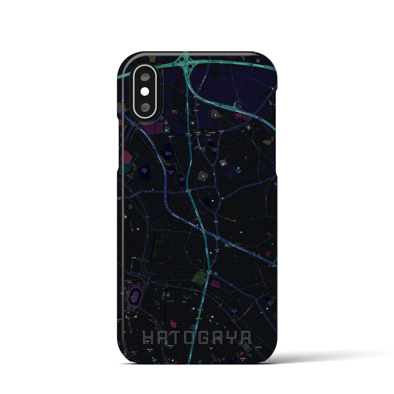 【鳩ヶ谷(埼玉県)】地図柄iPhoneケース(バックカバータイプ)