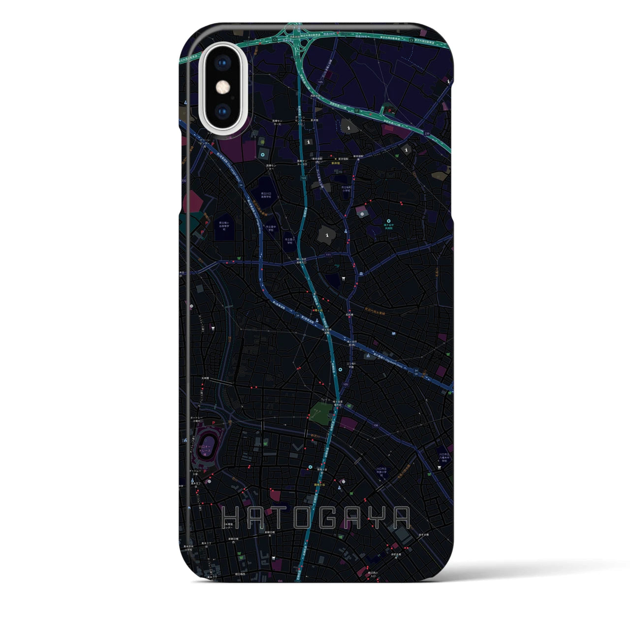 【鳩ヶ谷(埼玉県)】地図柄iPhoneケース(バックカバータイプ)