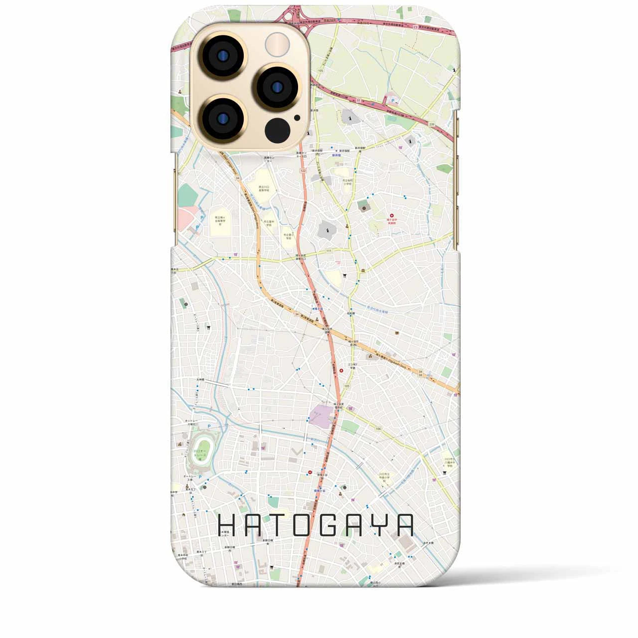 【鳩ヶ谷(埼玉県)】地図柄iPhoneケース(バックカバータイプ)