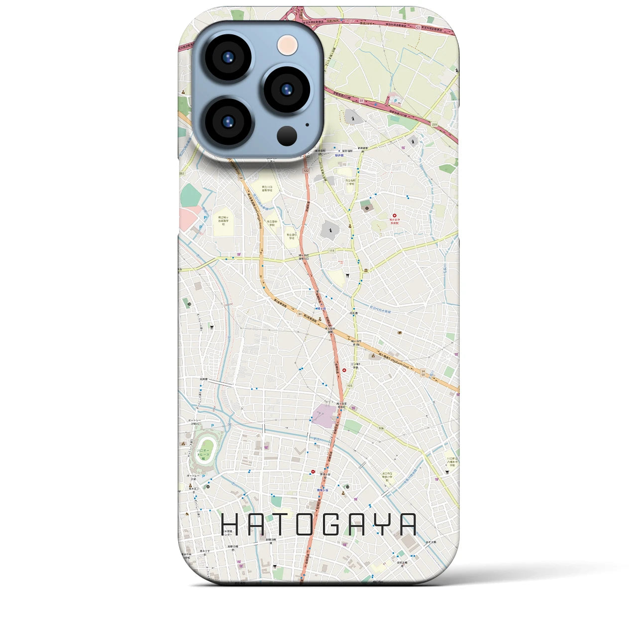 【鳩ヶ谷(埼玉県)】地図柄iPhoneケース(バックカバータイプ)