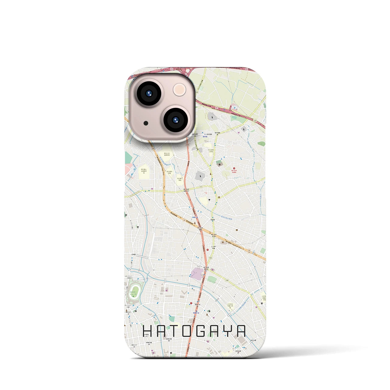 【鳩ヶ谷(埼玉県)】地図柄iPhoneケース(バックカバータイプ)