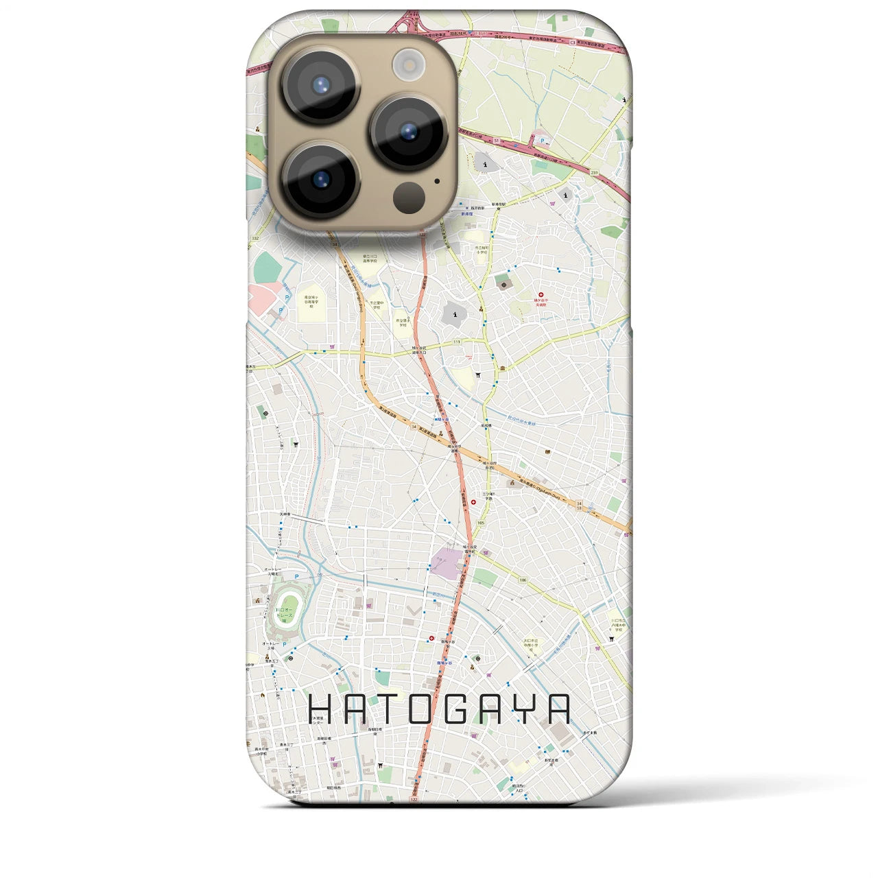 【鳩ヶ谷(埼玉県)】地図柄iPhoneケース(バックカバータイプ)