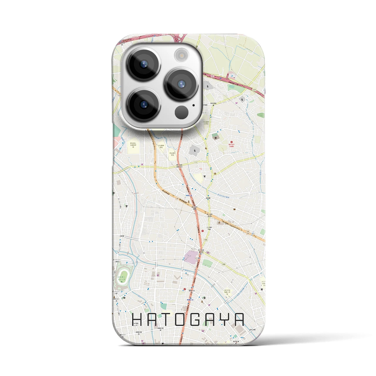 【鳩ヶ谷(埼玉県)】地図柄iPhoneケース(バックカバータイプ)