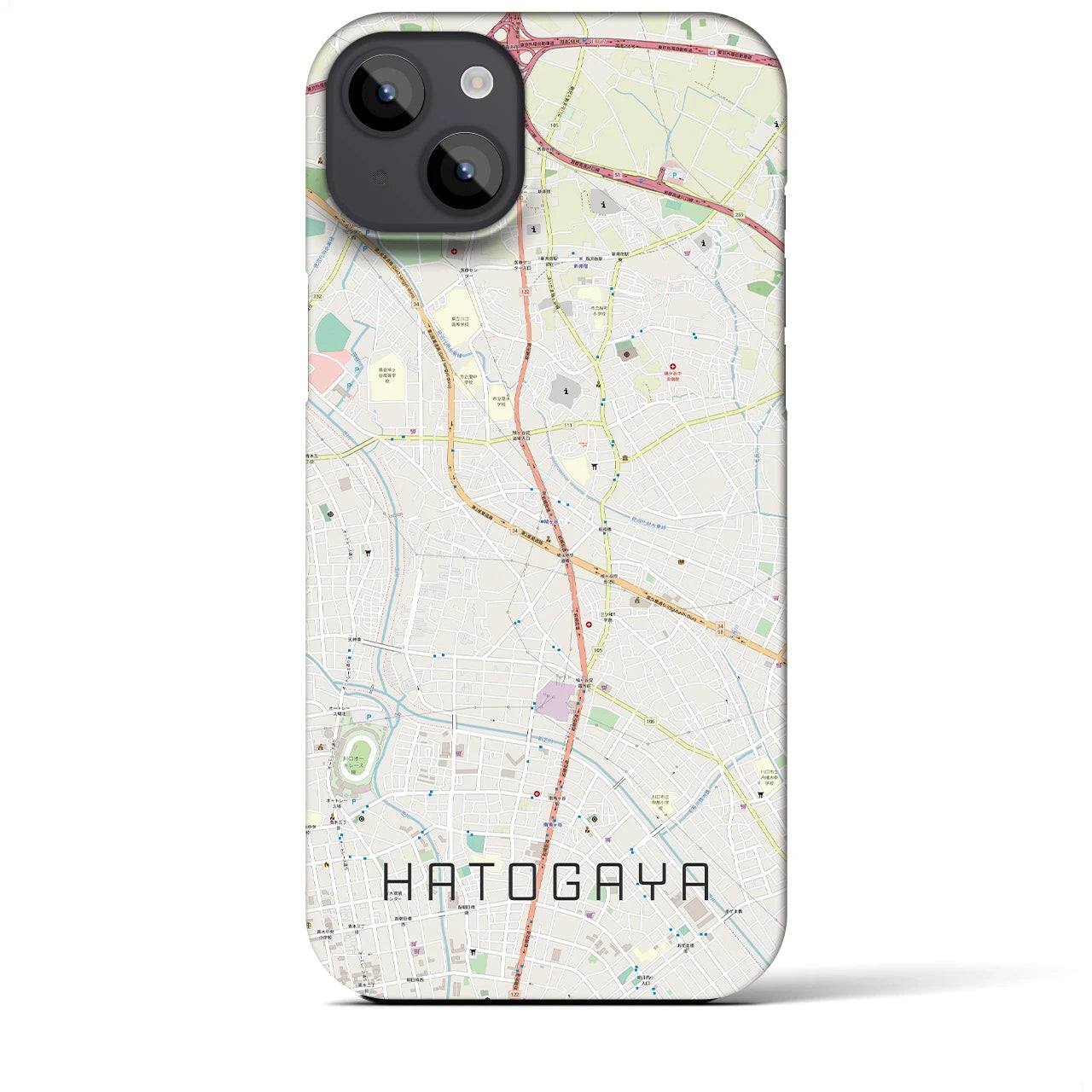 【鳩ヶ谷(埼玉県)】地図柄iPhoneケース(バックカバータイプ)