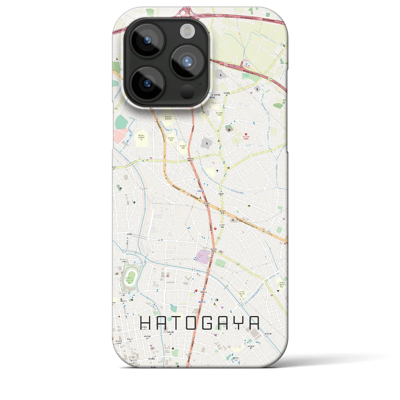 【鳩ヶ谷(埼玉県)】地図柄iPhoneケース(バックカバータイプ)
