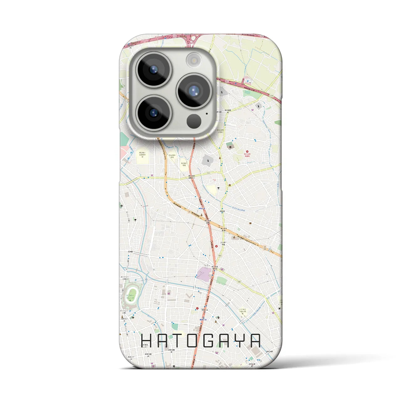 【鳩ヶ谷(埼玉県)】地図柄iPhoneケース(バックカバータイプ)