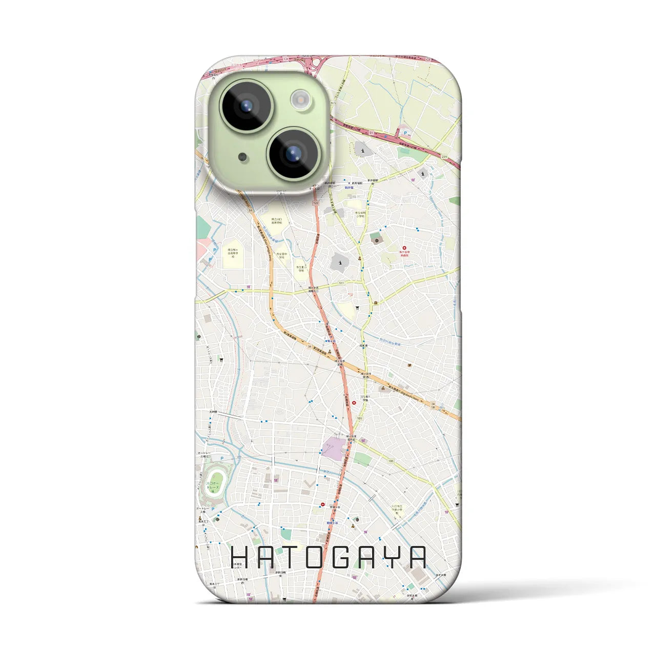 【鳩ヶ谷(埼玉県)】地図柄iPhoneケース(バックカバータイプ)
