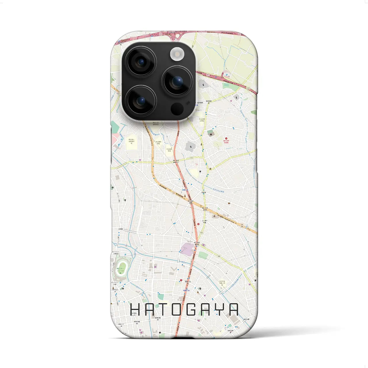 【鳩ヶ谷(埼玉県)】地図柄iPhoneケース(バックカバータイプ)