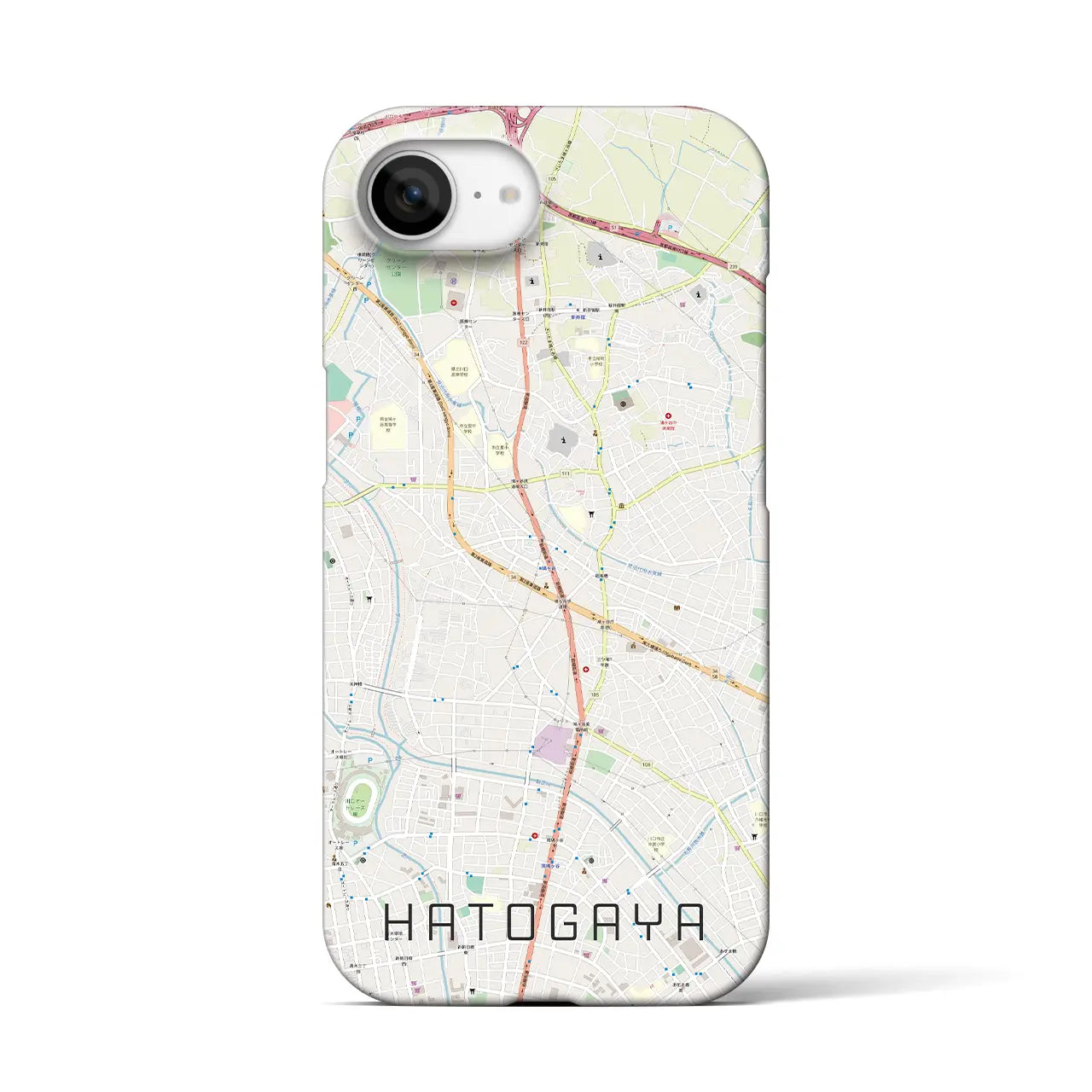 【鳩ヶ谷(埼玉県)】地図柄iPhoneケース(バックカバータイプ)