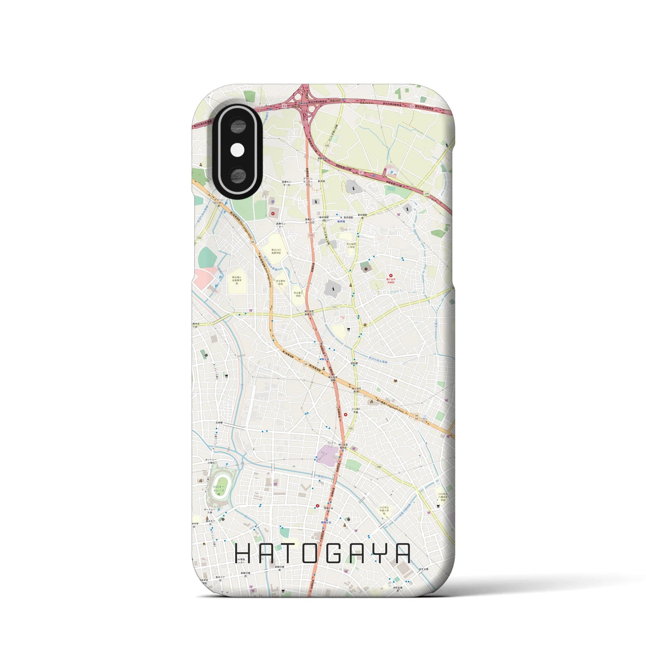 【鳩ヶ谷(埼玉県)】地図柄iPhoneケース(バックカバータイプ)