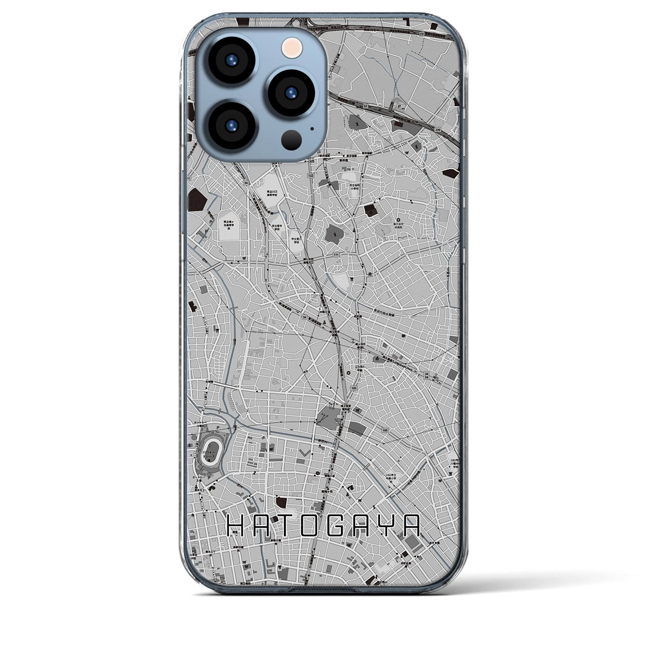 【鳩ヶ谷(埼玉県)】地図柄iPhoneケース(クリアタイプ)