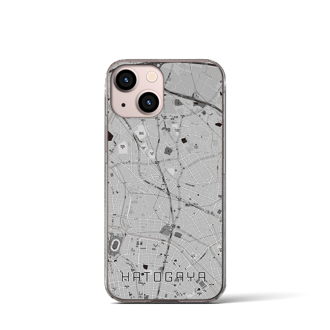 【鳩ヶ谷(埼玉県)】地図柄iPhoneケース(クリアタイプ)