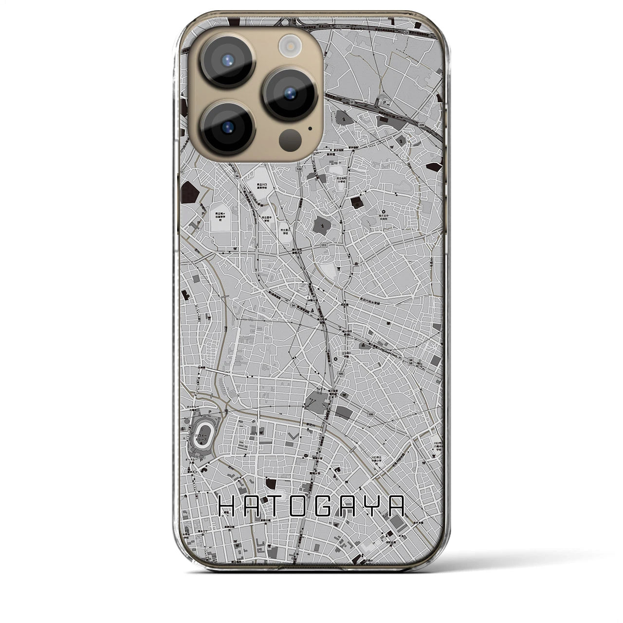 【鳩ヶ谷(埼玉県)】地図柄iPhoneケース(クリアタイプ)