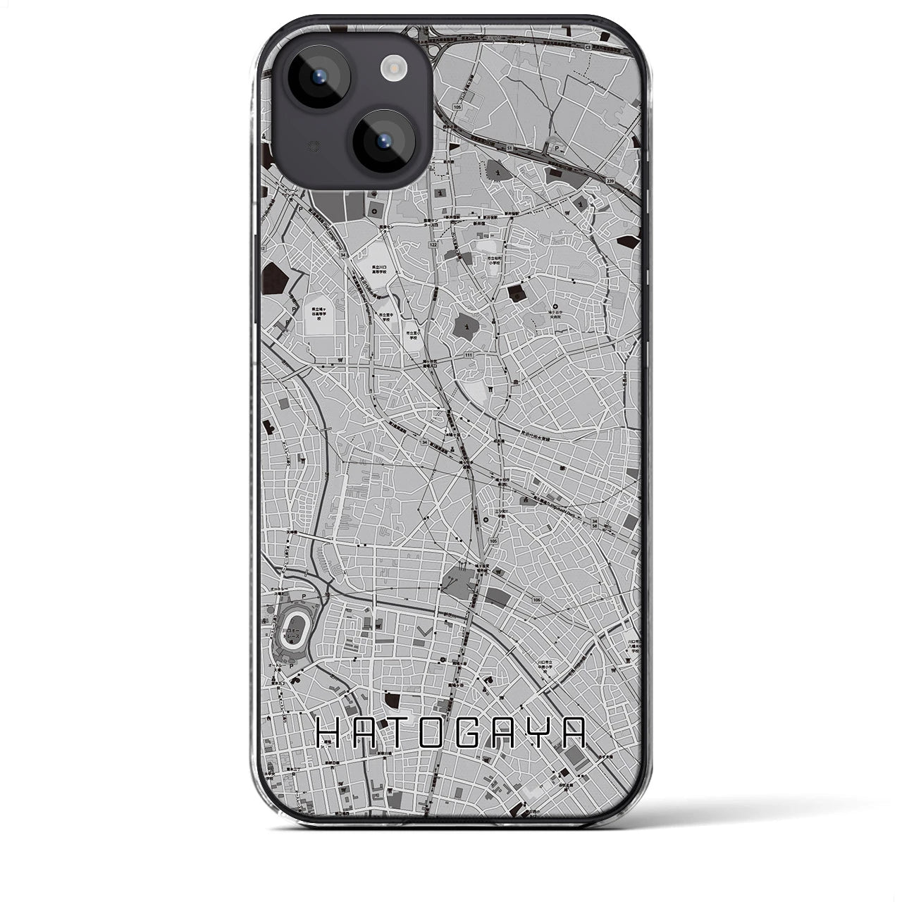 【鳩ヶ谷(埼玉県)】地図柄iPhoneケース(クリアタイプ)