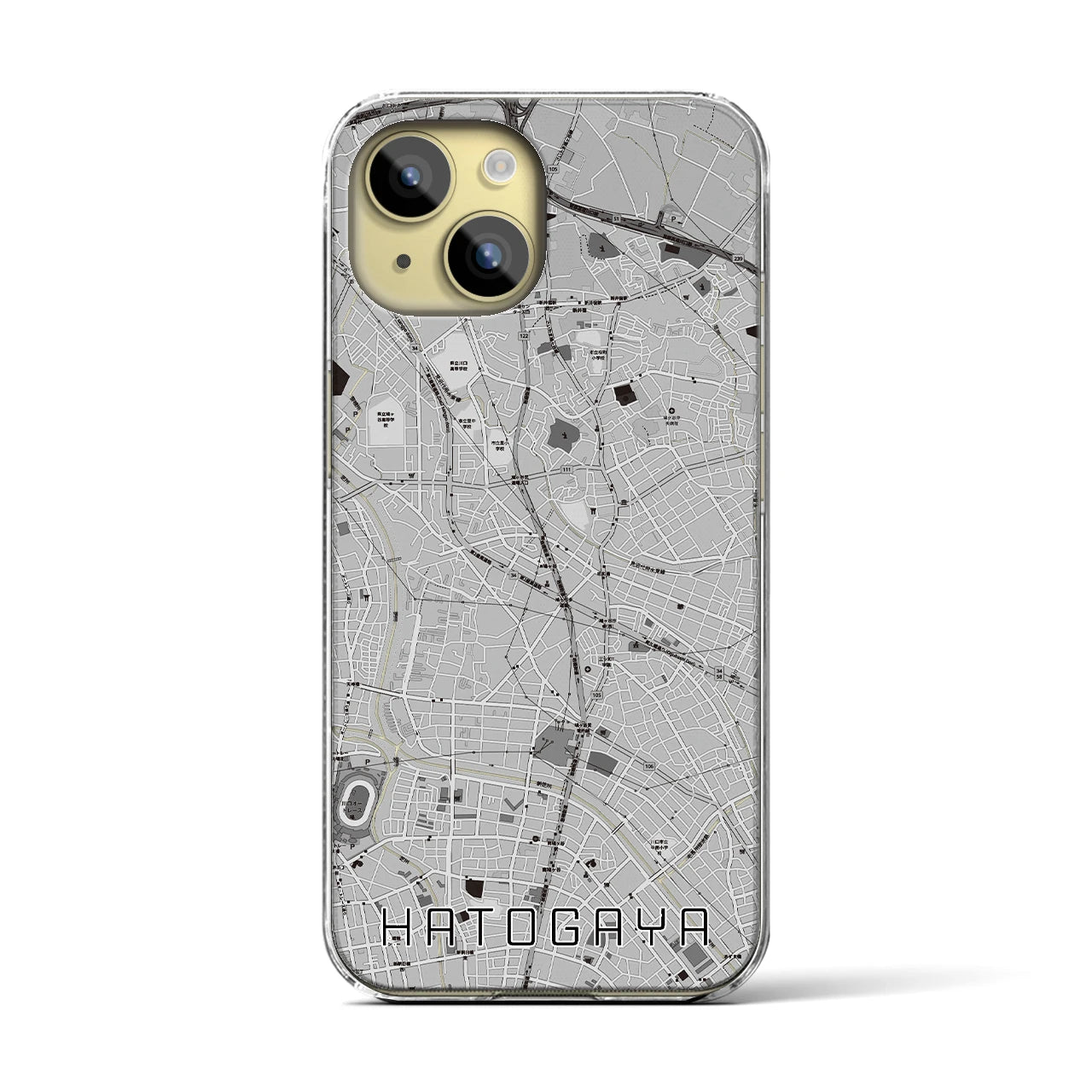 【鳩ヶ谷(埼玉県)】地図柄iPhoneケース(クリアタイプ)