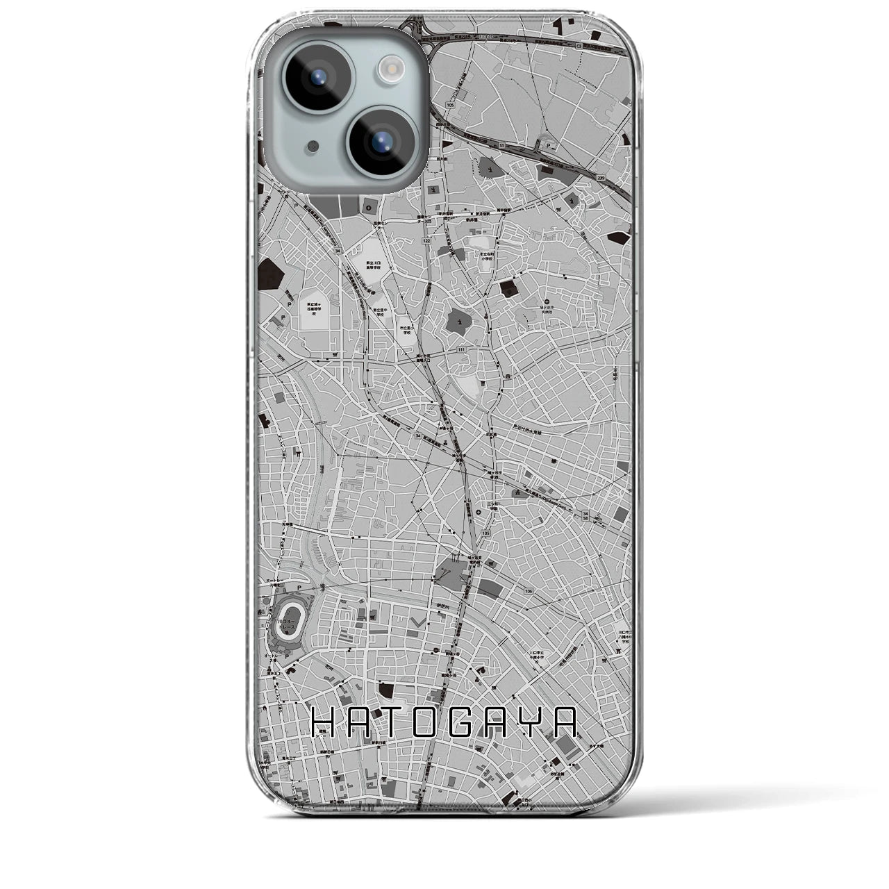 【鳩ヶ谷(埼玉県)】地図柄iPhoneケース(クリアタイプ)