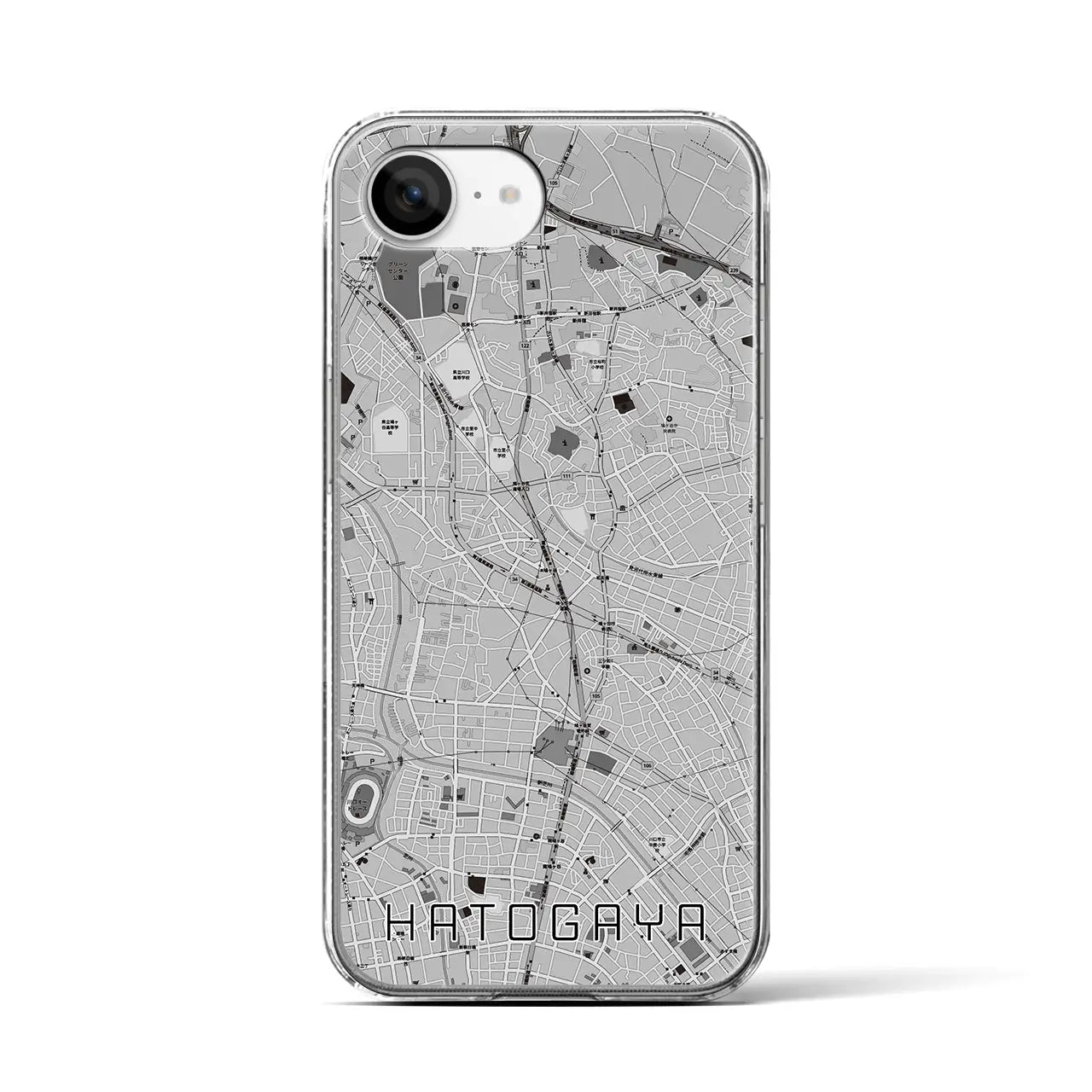 【鳩ヶ谷(埼玉県)】地図柄iPhoneケース(クリアタイプ)