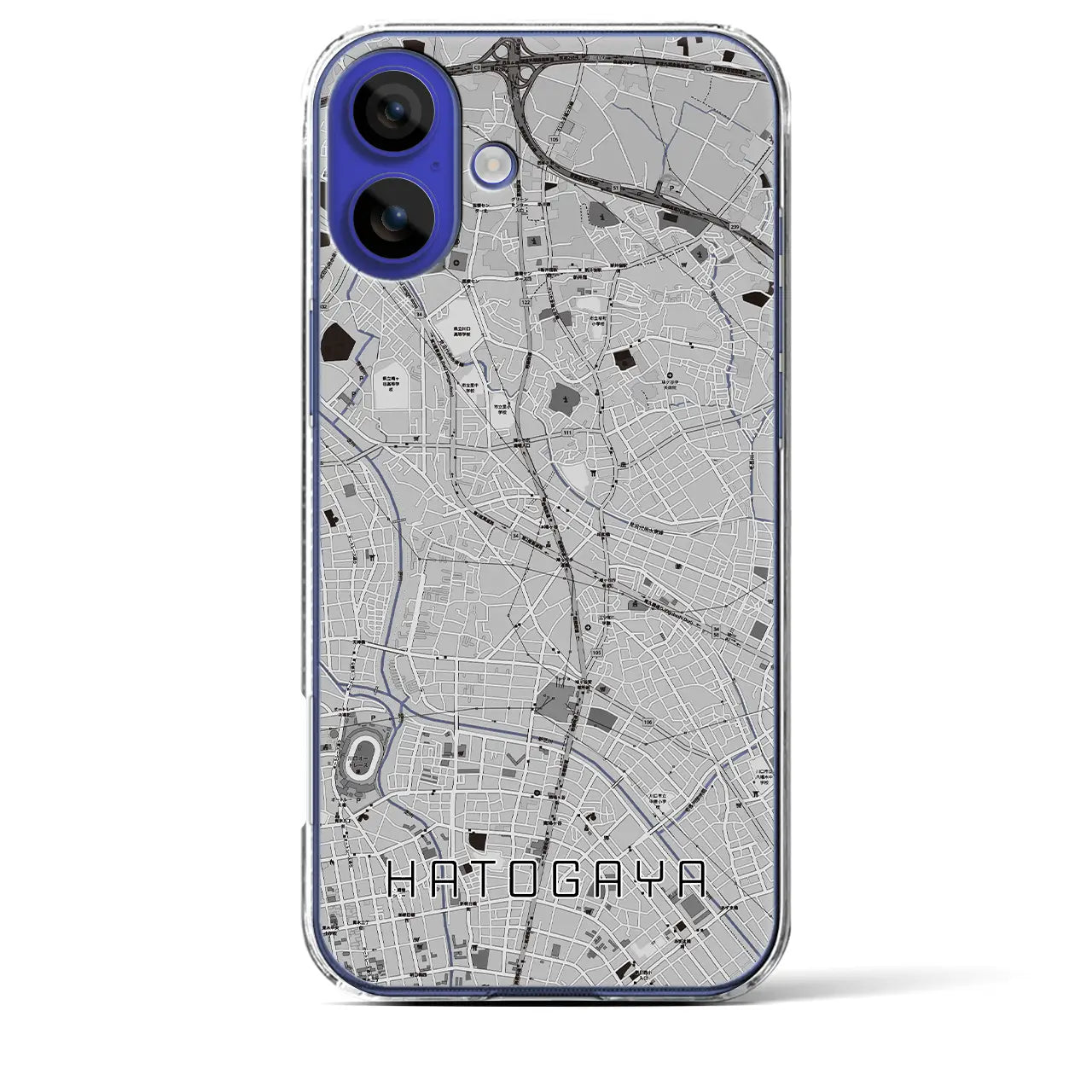 【鳩ヶ谷(埼玉県)】地図柄iPhoneケース(クリアタイプ)