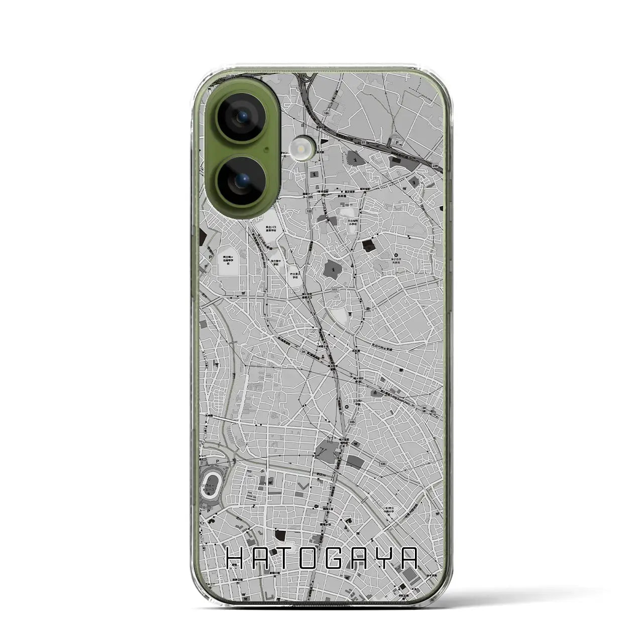 【鳩ヶ谷(埼玉県)】地図柄iPhoneケース(クリアタイプ)