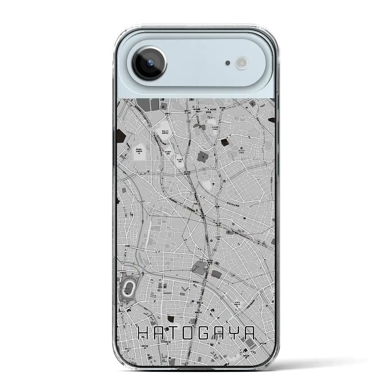【鳩ヶ谷(埼玉県)】地図柄iPhoneケース(クリアタイプ)モノトーン・iPhone 17 Pro Max 用