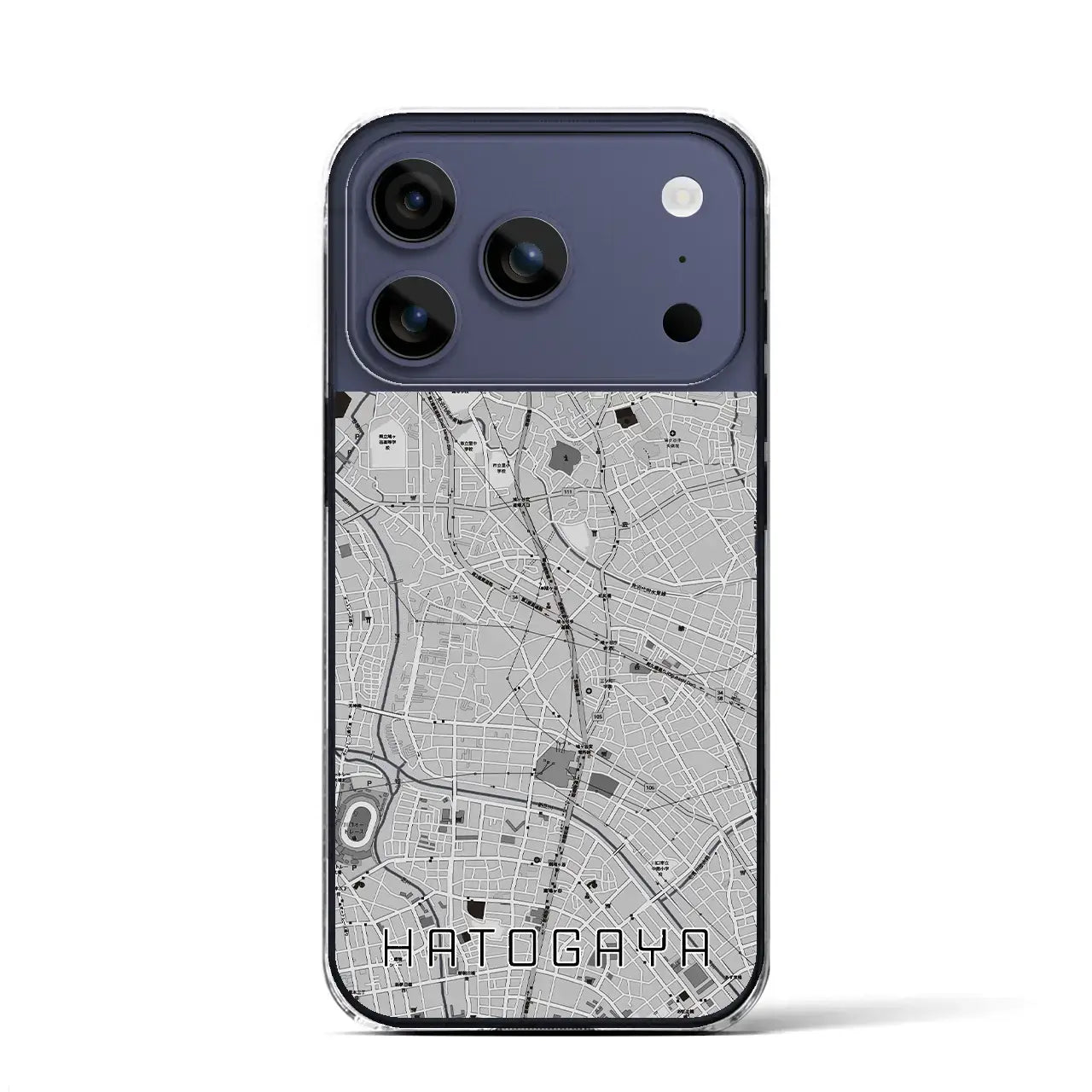 【鳩ヶ谷(埼玉県)】地図柄iPhoneケース(クリアタイプ)