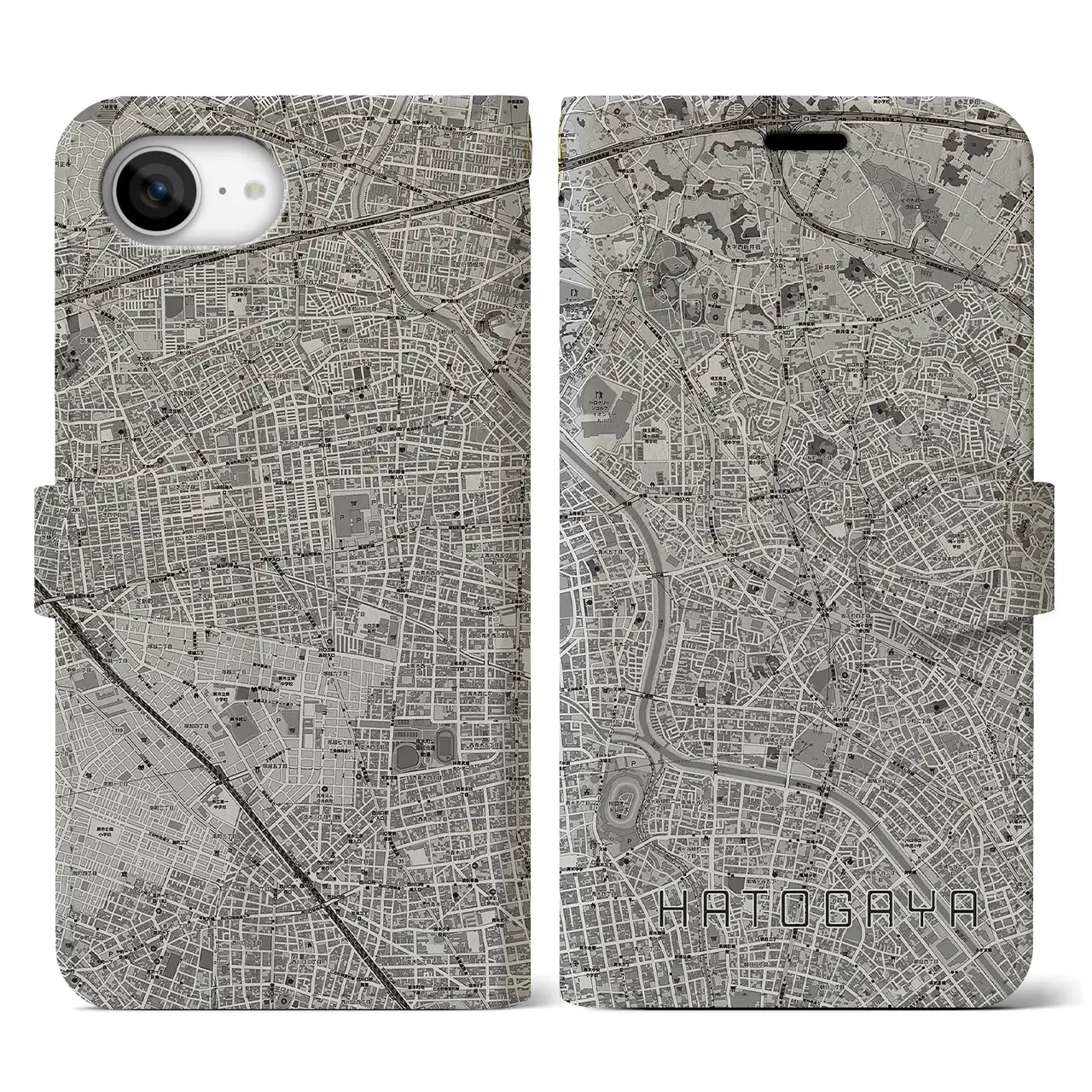 【鳩ヶ谷(埼玉県)】地図柄iPhoneケース(手帳タイプ)