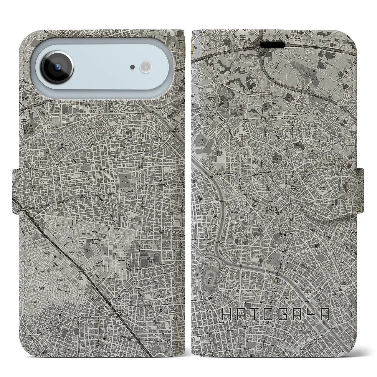 【鳩ヶ谷(埼玉県)】地図柄iPhoneケース(手帳タイプ)