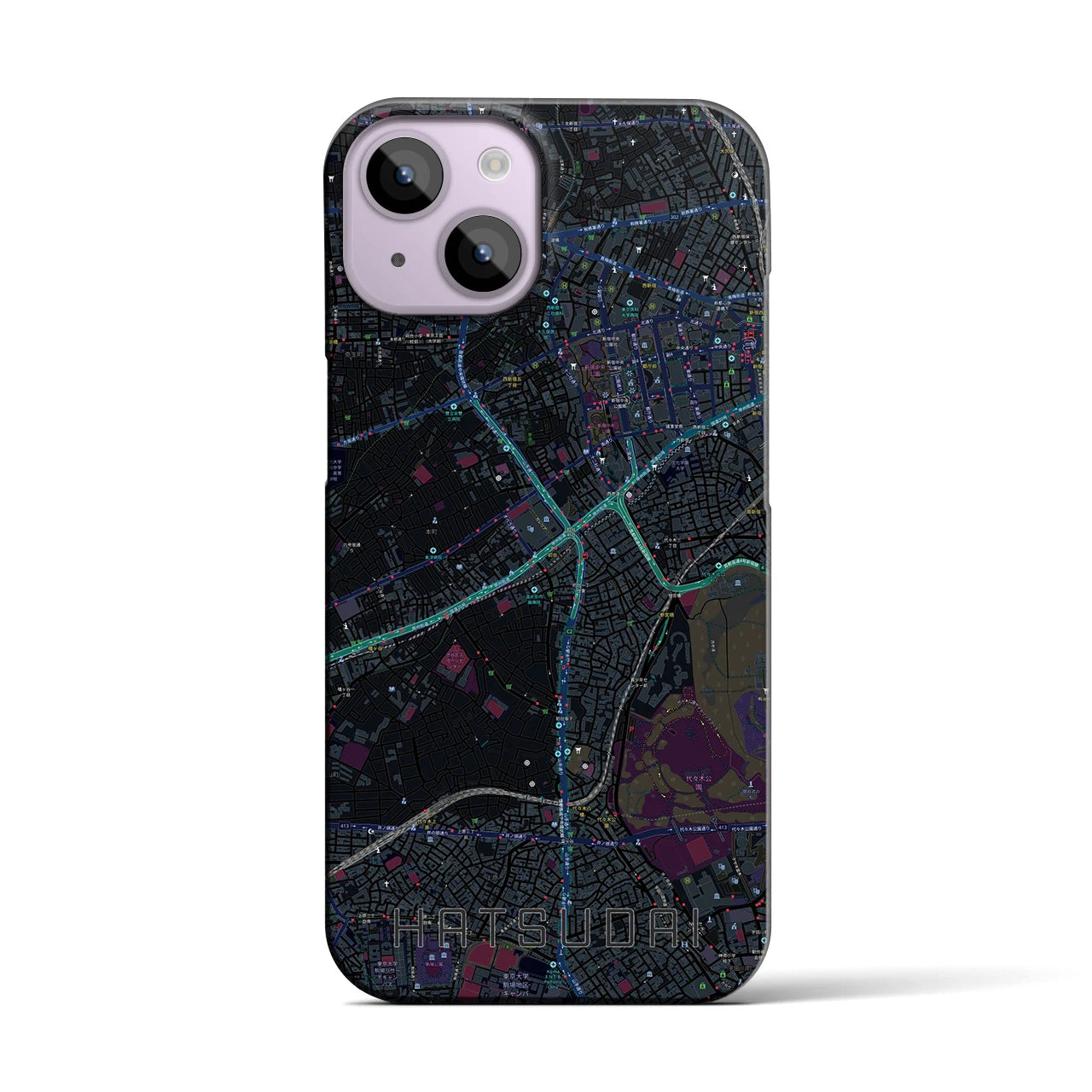 【初台(東京都)】地図柄iPhoneケース(バックカバータイプ)