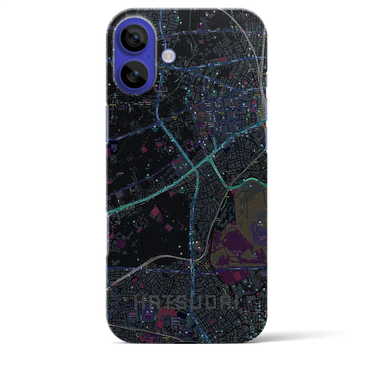 【初台(東京都)】地図柄iPhoneケース(バックカバータイプ)