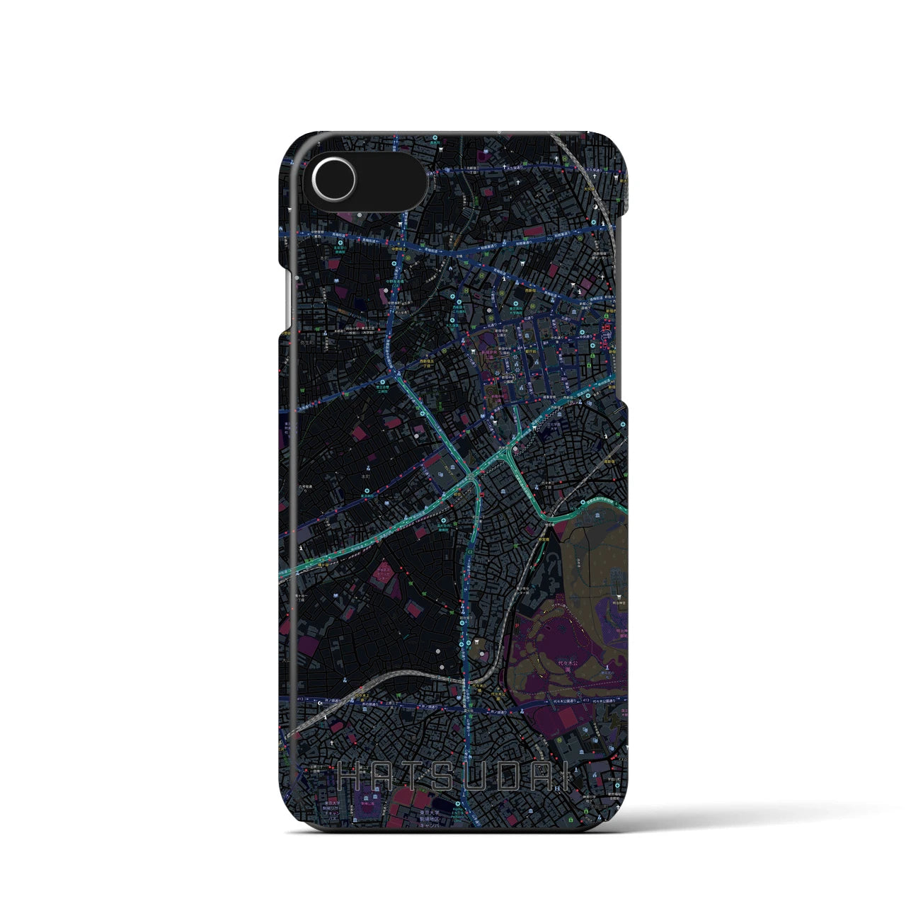 【初台(東京都)】地図柄iPhoneケース(バックカバータイプ)