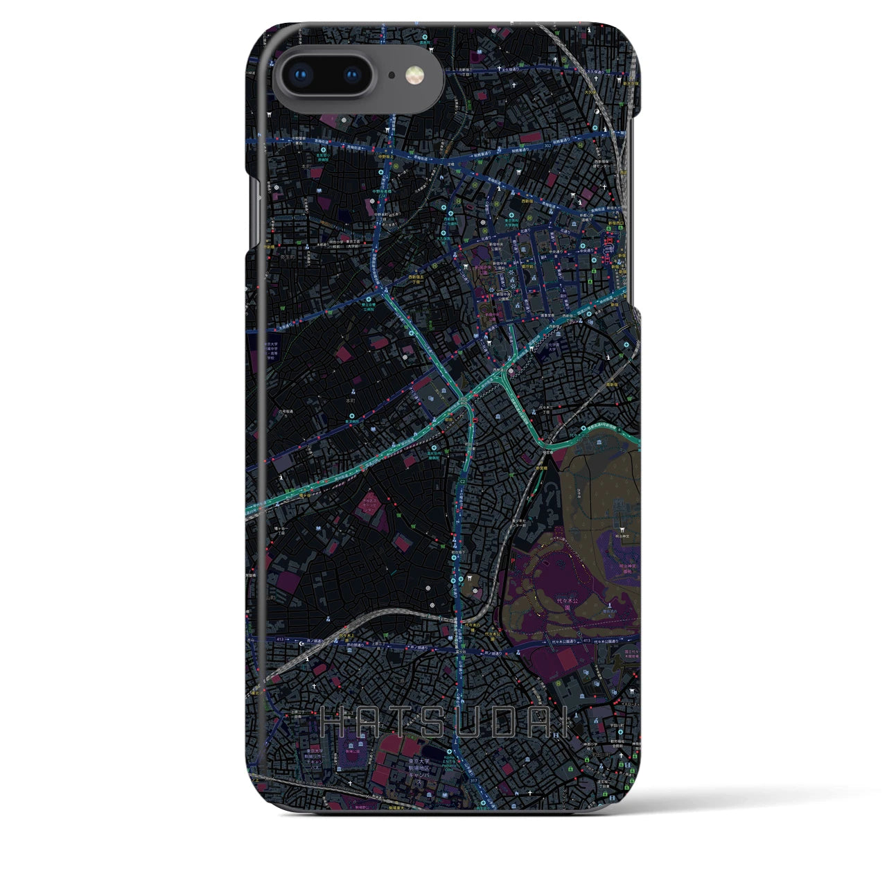 【初台(東京都)】地図柄iPhoneケース(バックカバータイプ)