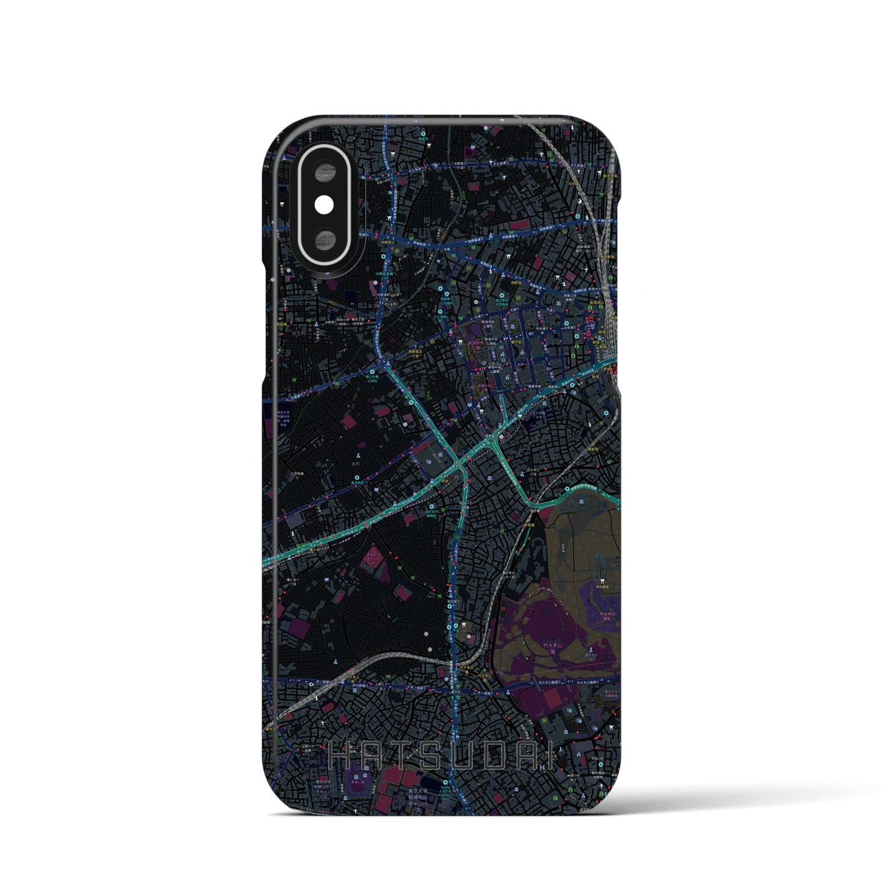 【初台(東京都)】地図柄iPhoneケース(バックカバータイプ)