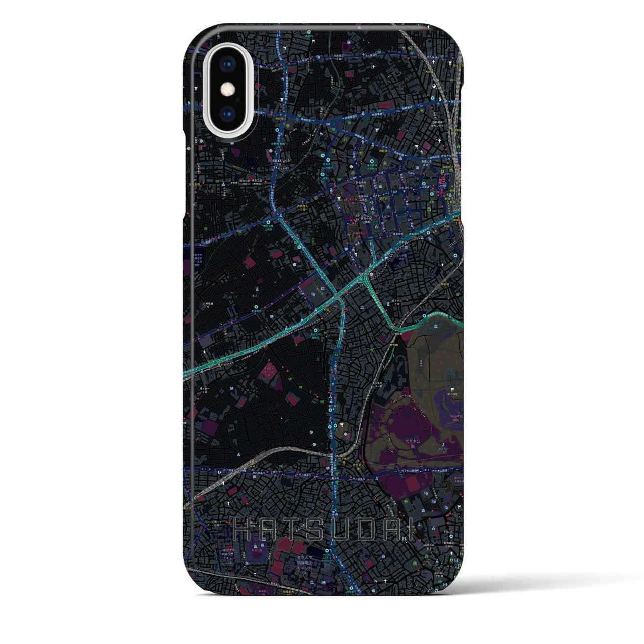 【初台(東京都)】地図柄iPhoneケース(バックカバータイプ)