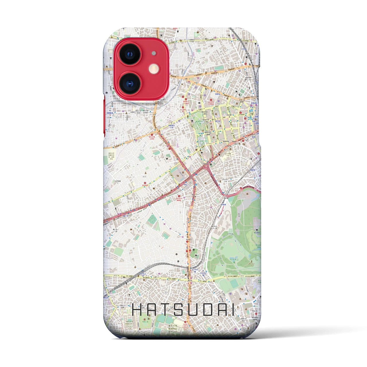 【初台(東京都)】地図柄iPhoneケース(バックカバータイプ)