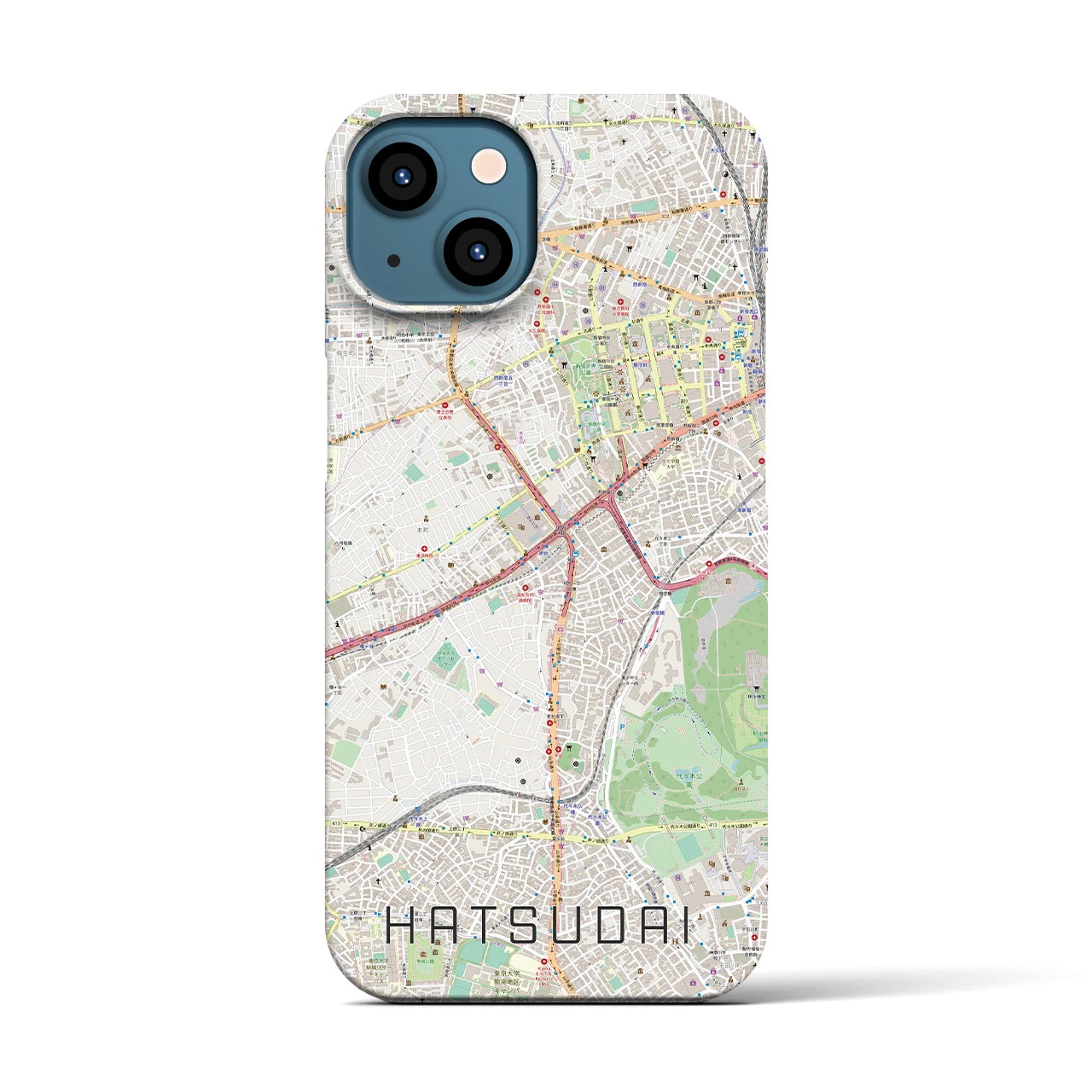 【初台(東京都)】地図柄iPhoneケース(バックカバータイプ)